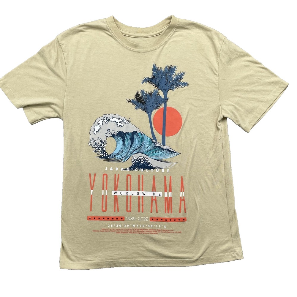 Raw‎ G star T-Shirt Youth Boys 10-12 Beige Yokohama Japaesse Beach Surf Skate